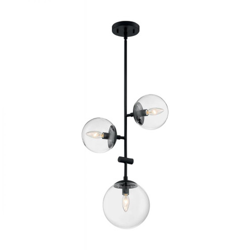 Sky - 3 Light Pendant with Clear Glass - Matte Black Finish (81|60/7134)