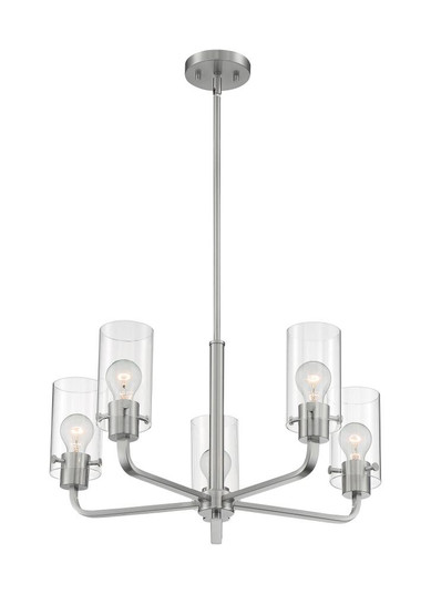 Sommerset - 5 Light Chandelier with Clear Glass - Brushed Nickel Finish (81|60/7175)