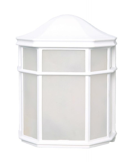 LED Cage Lantern Fixture; White Finish with White Linen Acrylic (81|62/1416)