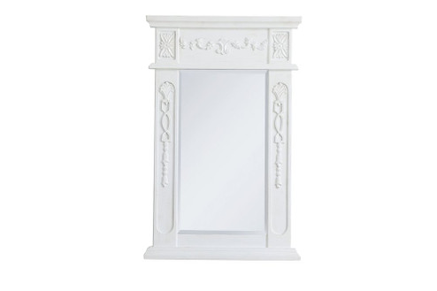 Wood Frame Mirror 18 Inchx28 Inch in Antique White (758|VM11828AW)