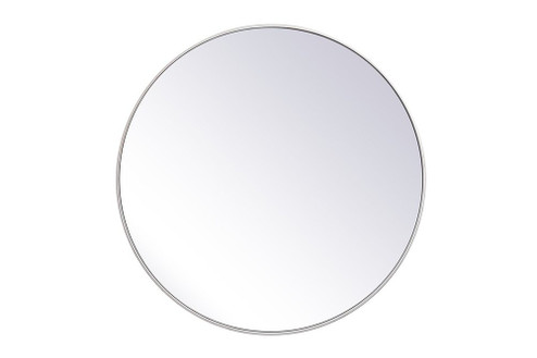 Metal Frame Round Mirror 39 Inch in Silver (758|MR4839S)