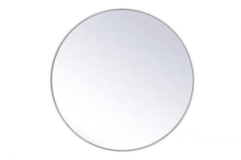 Metal frame round mirror 45 inch in silver (758|MR4845S)