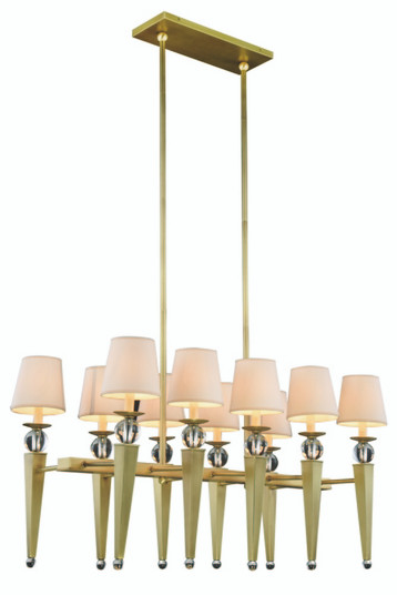 Olympia Collection Chandelier L:38 W:20 H:58 Lt:10 Burnished Brass Finish Royal Cut Clear (758|1489G38BB)