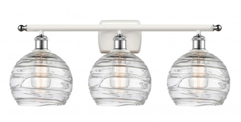 Athens Deco Swirl - 3 Light - 28 inch - White Polished Chrome - Bath Vanity Light (3442|516-3W-WPC-G1213-8)