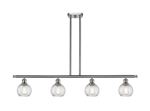 Small Twisted Swirl 4 Light Island Light part of the Ballston Collection (3442|516-4I-SN-G1214-6)