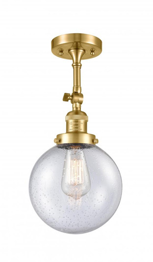 Beacon - 1 Light - 8 inch - Satin Gold - Adjustable Semi-Flush Mount (3442|201F-SG-G204-8-LED)
