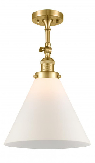 Cone - 1 Light - 12 inch - Satin Gold - Adjustable Semi-Flush Mount (3442|201F-SG-G41-L-LED)