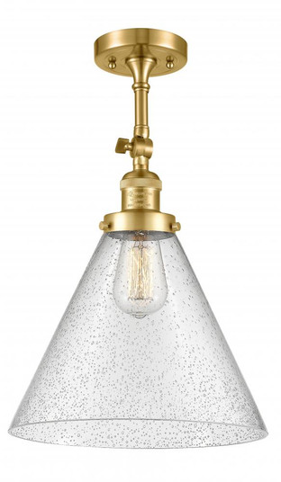 Cone - 1 Light - 12 inch - Satin Gold - Adjustable Semi-Flush Mount (3442|201F-SG-G44-L-LED)