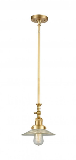Halophane - 1 Light - 9 inch - Satin Gold - Stem Hung - Adjustable Mini Pendant (3442|206-SG-G2)