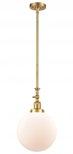 Beacon - 1 Light - 10 inch - Satin Gold - Stem Hung - Adjustable Mini Pendant (3442|206-SG-G201-10)