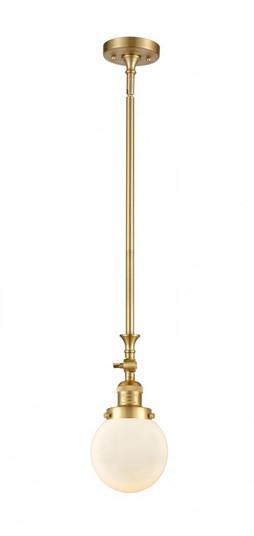 Beacon - 1 Light - 6 inch - Satin Gold - Stem Hung - Adjustable Mini Pendant (3442|206-SG-G201-6-LED)