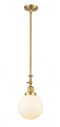 Beacon - 1 Light - 8 inch - Satin Gold - Stem Hung - Adjustable Mini Pendant (3442|206-SG-G201-8-LED)