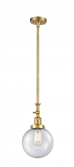 Beacon - 1 Light - 8 inch - Satin Gold - Stem Hung - Adjustable Mini Pendant (3442|206-SG-G204-8)