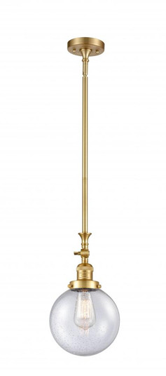 Beacon - 1 Light - 8 inch - Satin Gold - Stem Hung - Mini Pendant (3442|206-SG-G204-8-LED)