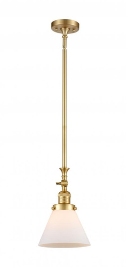 Cone - 1 Light - 8 inch - Satin Gold - Stem Hung - Adjustable Mini Pendant (3442|206-SG-G41)