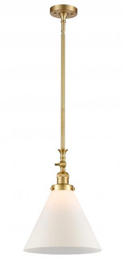Cone - 1 Light - 12 inch - Satin Gold - Stem Hung - Adjustable Mini Pendant (3442|206-SG-G41-L)