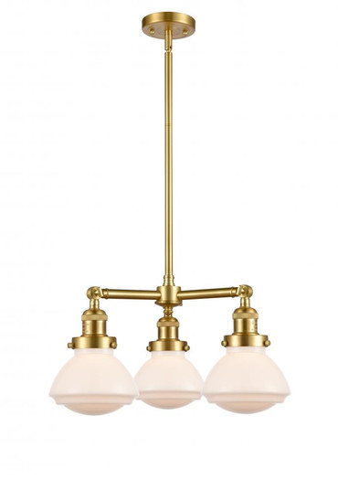 Olean - 3 Light - 19 inch - Satin Gold - Stem Hung - Chandelier (3442|207-SG-G321)