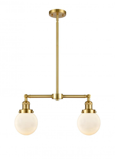 Beacon - 2 Light - 23 inch - Satin Gold - Stem Hung - Adjustable Island Light (3442|209-SG-G201-6)