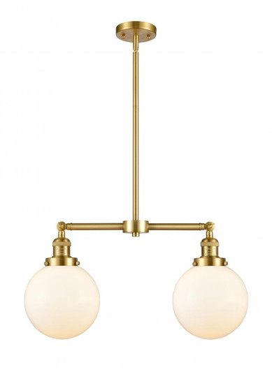 Beacon - 2 Light - 25 inch - Satin Gold - Stem Hung - Adjustable Island Light (3442|209-SG-G201-8)