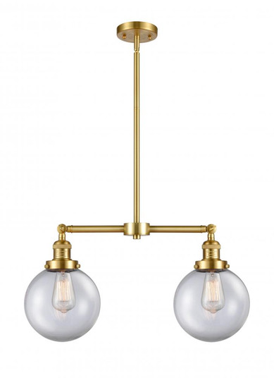 Beacon - 2 Light - 25 inch - Satin Gold - Stem Hung - Adjustable Island Light (3442|209-SG-G202-8-LED)