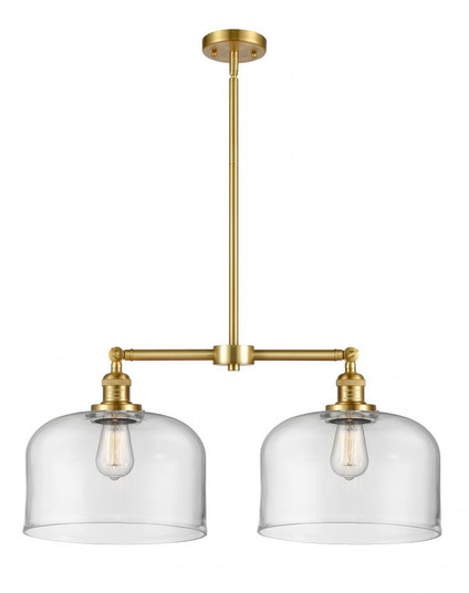 Bell - 2 Light - 21 inch - Satin Gold - Stem Hung - Adjustable Island Light (3442|209-SG-G72-L)