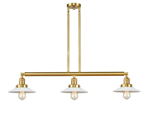 Halophane - 3 Light - 41 inch - Satin Gold - Stem Hung - Adjustable Island Light (3442|213-SG-G1)