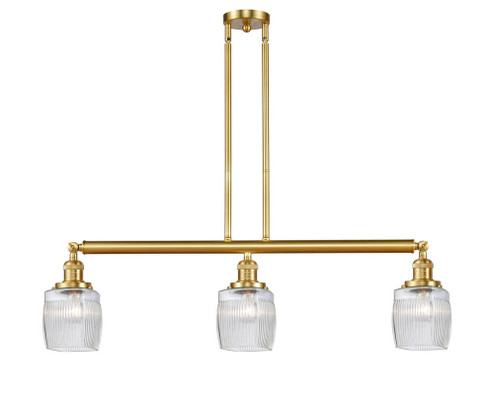 Colton - 3 Light - 38 inch - Satin Gold - Stem Hung - Adjustable Island Light (3442|213-SG-G302-LED)