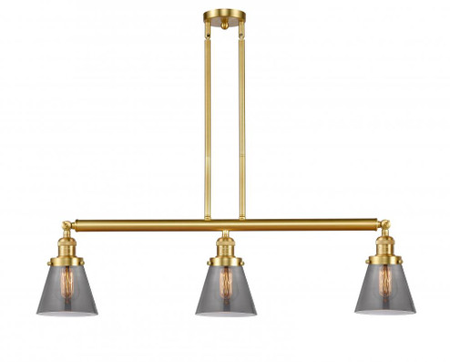 Cone - 3 Light - 39 inch - Satin Gold - Stem Hung - Island Light (3442|213-SG-G63-LED)