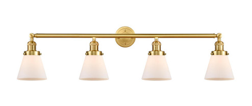 Cone - 4 Light - 42 inch - Satin Gold - Adjustable Bath Vanity Light (3442|215-SG-G61)