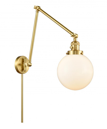 Beacon - 1 Light - 8 inch - Satin Gold -Adjustable Swing Arm (3442|238-SG-G201-8)