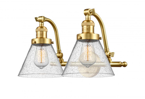 Cone - 2 Light - 18 inch - Satin Gold - Adjustable Bath Vanity Light (3442|515-2W-SG-G44-LED)