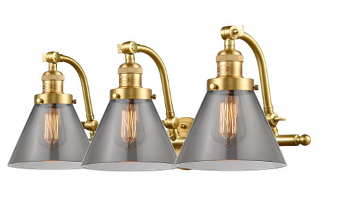 Cone - 3 Light - 28 inch - Satin Gold - Adjustable Bath Vanity Light (3442|515-3W-SG-G43)