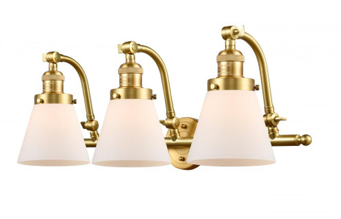 Cone - 3 Light - 28 inch - Satin Gold - Adjustable Bath Vanity Light (3442|515-3W-SG-G61-LED)