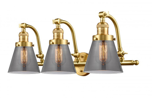 Cone - 3 Light - 28 inch - Satin Gold - Adjustable Bath Vanity Light (3442|515-3W-SG-G63-LED)