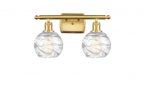 Athens Deco Swirl - 2 Light - 16 inch - Satin Gold - Bath Vanity Light (3442|516-2W-SG-G1213-6-LED)