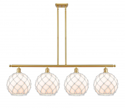 Farmhouse Rope - 4 Light - 48 inch - Satin Gold - Stem hung - Island Light (3442|516-4I-SG-G121-10RW)