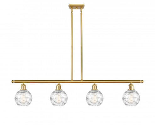 Athens Deco Swirl - 4 Light - 48 inch - Satin Gold - Cord hung - Island Light (3442|516-4I-SG-G1213-6)