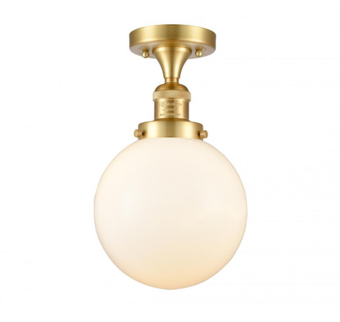 Beacon - 1 Light - 8 inch - Satin Gold - Semi-Flush Mount (3442|517-1CH-SG-G201-8)