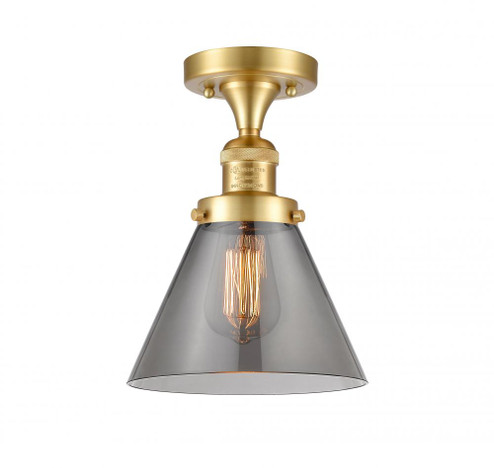 Cone - 1 Light - 8 inch - Satin Gold - Semi-Flush Mount (3442|517-1CH-SG-G43)