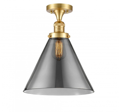 Cone - 1 Light - 12 inch - Satin Gold - Semi-Flush Mount (3442|517-1CH-SG-G43-L-LED)