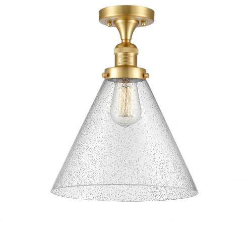 Cone - 1 Light - 12 inch - Satin Gold - Semi-Flush Mount (3442|517-1CH-SG-G44-L-LED)