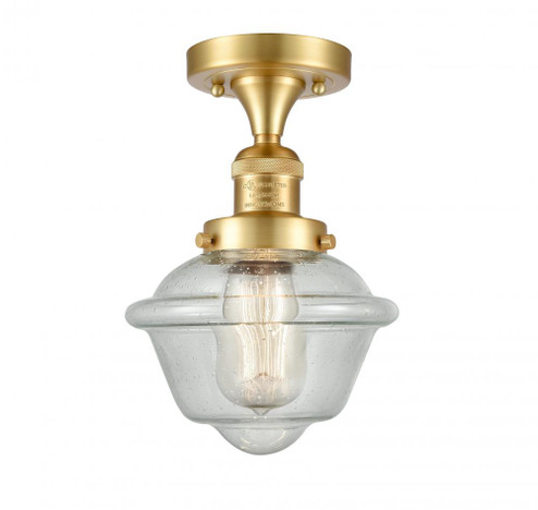 Oxford - 1 Light - 8 inch - Satin Gold - Semi-Flush Mount (3442|517-1CH-SG-G534-LED)