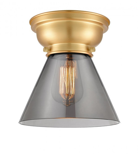 Cone - 1 Light - 8 inch - Satin Gold - Flush Mount (3442|623-1F-SG-G43-LED)