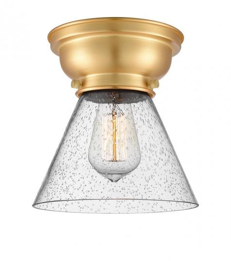 Cone - 1 Light - 8 inch - Satin Gold - Flush Mount (3442|623-1F-SG-G44-LED)