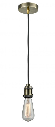 Edison - 1 Light - 2 inch - Antique Brass - Cord hung - Mini Pendant (3442|100AB-10BK-1AB)