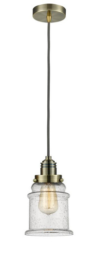 Winchester - 1 Light - 8 inch - Antique Brass - Cord hung - Mini Pendant (3442|100AB-10GY-2H-AB-G184)
