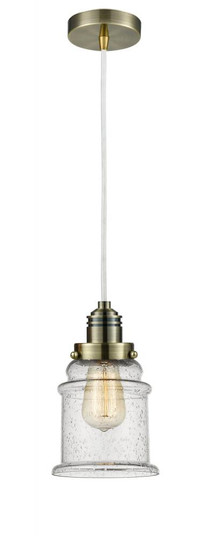 Winchester - 1 Light - 8 inch - Antique Brass - Cord hung - Mini Pendant (3442|100AB-10W-2H-AB-G184)