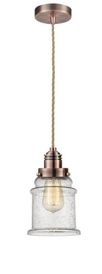 Winchester - 1 Light - 8 inch - Antique Copper - Cord hung - Mini Pendant (3442|100AC-10RE-2H-AC-G184)