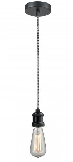 Edison - 1 Light - 2 inch - Matte Black - Cord hung - Mini Pendant (3442|100BK-10BW-1BK)