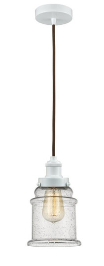 Edison - 1 Light - 8 inch - White - Cord hung - Mini Pendant (3442|100W-10BR-1H-W-G184)